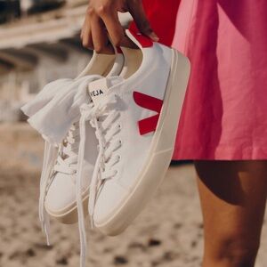 Veja Women's Sneakers in White and Red
